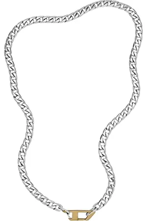 Diesel Halskette Für Männer Stahl, L600Xb7.5Xh3.2mm Silber Edelstahl Halskette, DX1343040