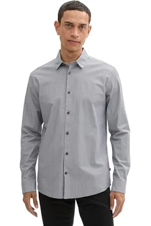 TOM TAILOR Herren Tailliertes Hemd mit Alloverprint, , XXL