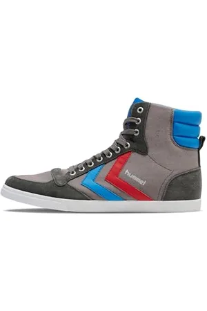 Hummel Unisex Slimmer Stadil High High-Top, Castlerock Ribbonred Bril Blue, 43 EU