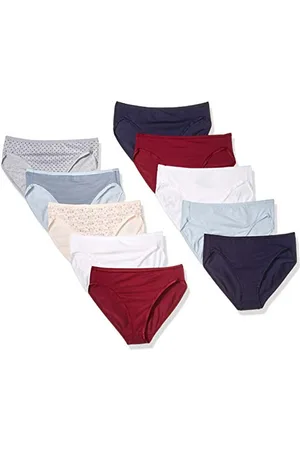 Amazon Damen Slip aus Baumwolle mit hohem Beinschnitt (in Übergröße erhältlich), 10er-Pack, , 42