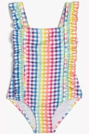 Koton Girls Swimsuit Ruffle Detail Textured Strappy