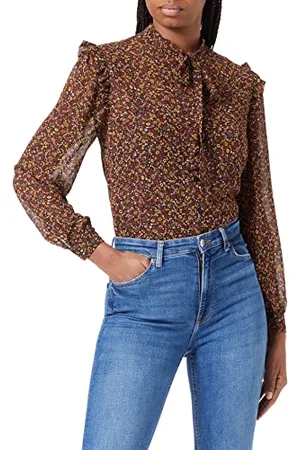 Pepe Jeans Damen Luli Pirnt Shirt, Red (Brick), S