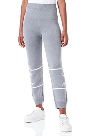 Moschino Damen Jog With Italic Logo Jacquard Intarsia On Bottom Casual Pants, , 44 EU