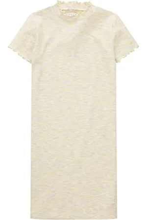 TOM TAILOR Mädchen Kinder Rippkleid mit Stehkragen 1035145, Weiß, 164