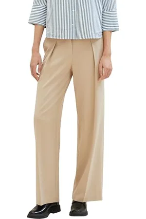 TOM TAILOR Damen Lea Straight Fit Hose mit weitem Bein, , 42/32