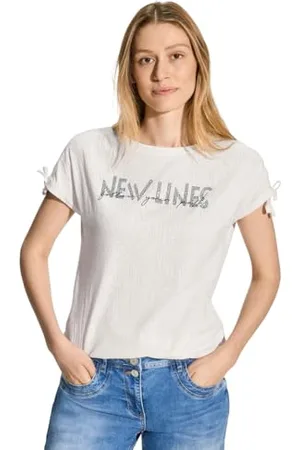 CECIL Damen B321779 T-Shirt mit Burn-Out Muster, , X-Large