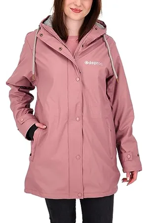 DEPROC-Active Deproc Active Damen Friesennerz Regenmantel Mit Kapuze Gefüttert Wasserdicht Wetterfest Übergangsjacke New Ellesmere Regenjacke, , 42 EU