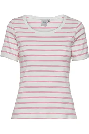 Ichi IHLOUISANY Damen T-Shirt Kurzarm Shirt mit Rundhalsausschnitt, Größe:S, Farbe: