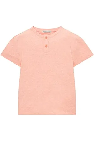 TOM TAILOR Jungen Kinder Oversized T-Shirt mit Knopfliste 1035087, Orange, 116-122
