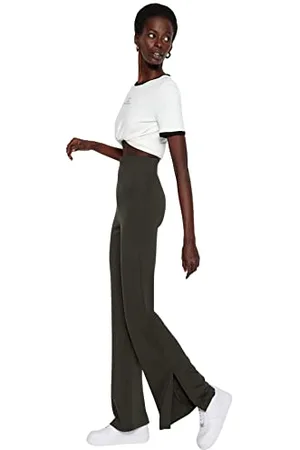 Trendyol Damen Gerade Fackel Hohe Taille Hose