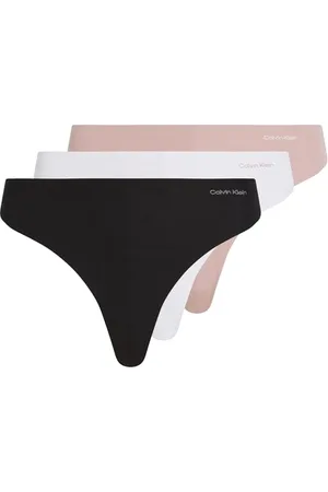 Calvin Klein Damen 3er Pack Strings Invisibles Cotton Nahtlos