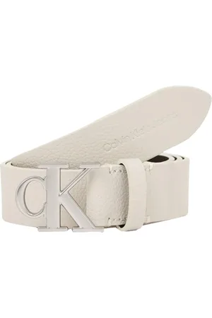 Calvin Klein Jeans Damen Gürtel Round Mono Plaque Leather Belt aus Leder, , 120 cm