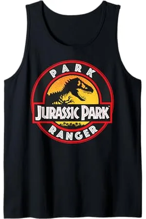 Jurassic Park Ranger Danger Symbol mit orangefarbenem Farbverlauf Tank Top