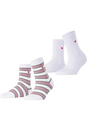 ESPRIT Damen Block Stripe 2-Pack W SO Baumwolle Gemustert 2 Paar Socken, , 35-38 (2er Pack)