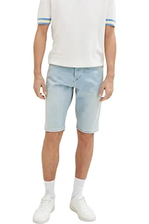 TOM TAILOR Herren 1036296 Jeans Bermuda Shorts mit Stretch, 10117-Used Bleached Blue Denim, 38