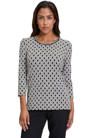 Betty Barclay Damen Basic Shirt mit Print /Weiß,44