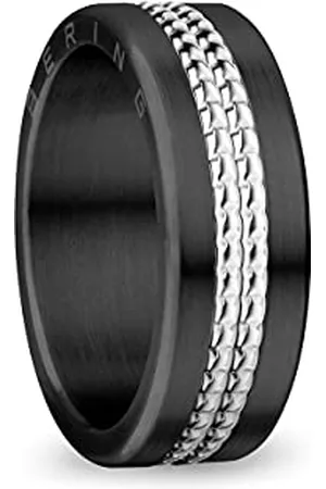 Bering Austauschbar Ringkombination für Damen in Schwarz & Silber mit einzigartigem Twist- & Change System, Colorado