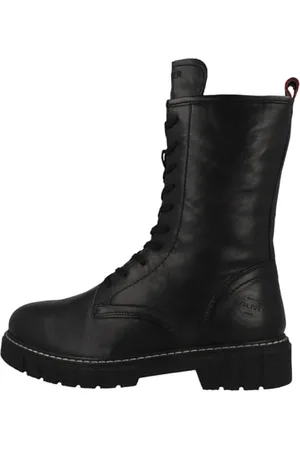 QS by s.Oliver Damen Winterstiefeletten zum Schnüren aus Leder Gefüttert, (Black), 39 EU