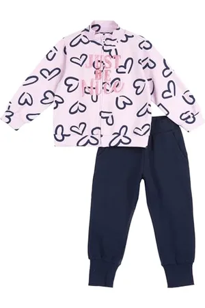 chicco Mädchen Overall, Set mit bequemen langen Hosen und Sweatshirt, aus weichem waschbarem Stoff, Mädchenkleidung und Mädchen