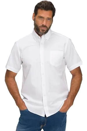 JP 1880 Herren Seersucker-Hemd, Halbarm, Buttondown-Kragen, Modern Fit, Streifen Shirt, , 4XL