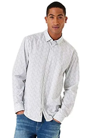 Garcia Herren Shirt Long Sleeve Hemd, White, XL