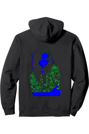 Billie Eilish Music Neon Backlit by Rock Off Pullover Hoodie