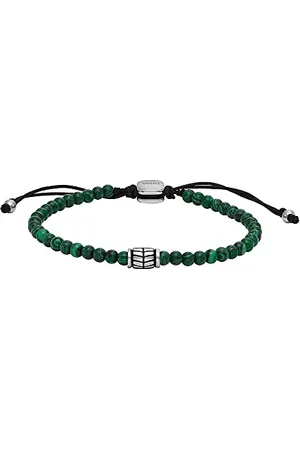 Fossil Herren-Edelstahl-Perlenarmband mit Schieberverschluss