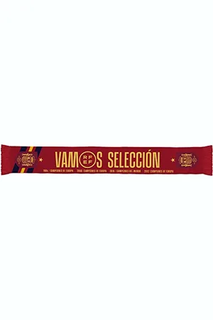 RFEF Unisex Bufanda Vamos Oficial | Detallada Con EL Palmarés de La Selección Española-Color Rojo | Medidas 130 X 20 cm Schal, , ST
