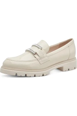 Marco Tozzi Damen Slipper mit Glitzerdetails Vegan, Cremefarben , 36 EU