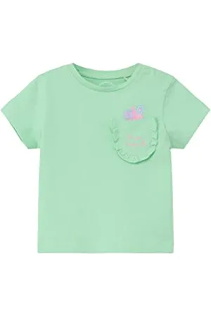 QS by s.Oliver Junior Baby Girls 2130613 T-Shirt, Kurzarm, Green, 62