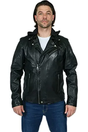 Freaky Nation Herren Top10-FN Lederjacke, Black, M