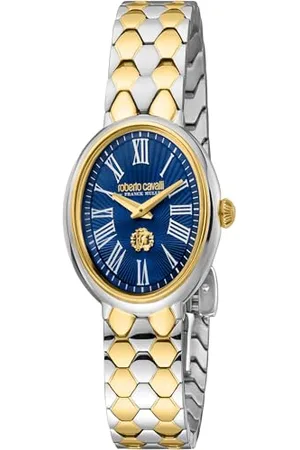 Roberto Cavalli Damen Analog Quarz Uhr mit Edelstahl Armband RV1L196M0081