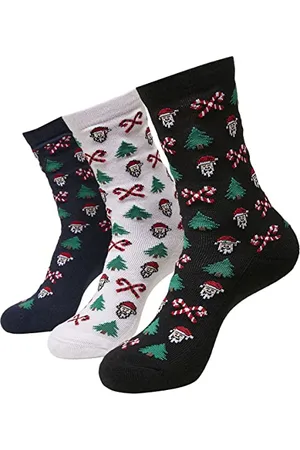Urban classics Unisex TB4645-Grumpy Santa Christmas 3-Pack Socken, , 43-46