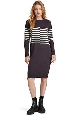 G-Star RAW Damen Broken Stripe Knitted Kleid, , S
