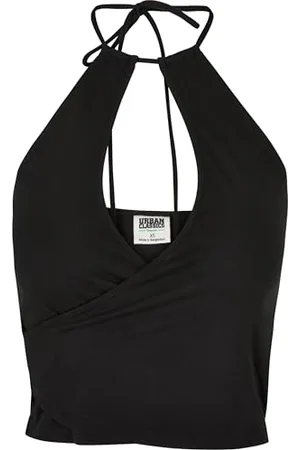 Urban classics Damen TB5974-Ladies Short Wraped Neckholder Top Trägershirt/Cami Shirt, Black, 5XL