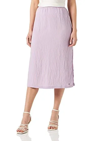 Tamaris Damen Gestreifter Rock mit seitlichem Schlitz ABILENE Violett 34