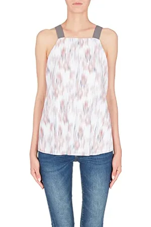 Armani Exchange Damen Sleeveless, Pleated, Logo Straps Shirt, , L EU