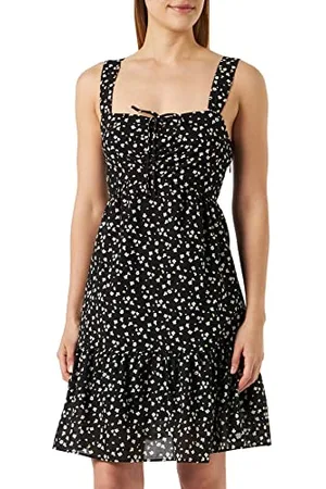 Tamaris Damen AOP Kurzes Träger Kleid AZOV Schwarz 40