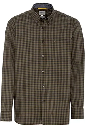 Camel Active Herren 409114/8S04 Hemd, Olive Brown, S