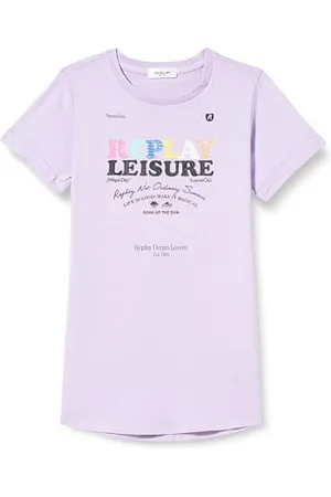 Replay Mädchen Kleid Kurzarm aus Jersey, (Violett), 6 Jahre