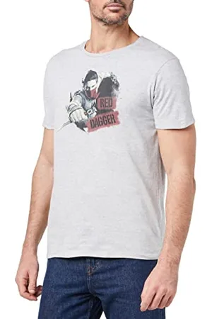 Marvel Herren uxmissmts003 T-Shirt, Grau meliert, M