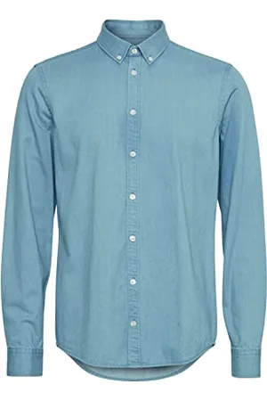 Casual Friday CFAnton BD LS Denim Chambray Shirt Herren Jeanshemd Denim Hemd Freizeithemd mit Hemdkragen aus 100% Baumwolle Regular Fit, Größe:3XL, Farbe: