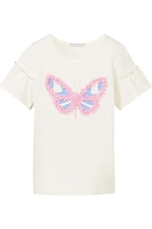 TOM TAILOR Mädchen Kinder T-Shirt mit Flügelärmeln & Schmetterling, , 92/98