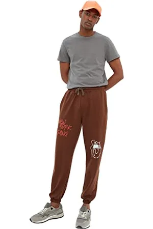 Trendyol Herren Young Normal Waist Sweatpants Trainingshose Jogginghose mit normaler Taille, gewebt, entspannt, , , S