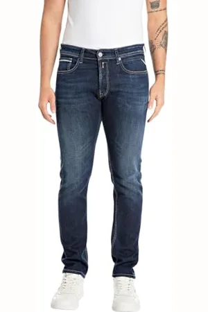 Replay Herren Jeans Grover Straight-Fit, Blau , 36W / 32L