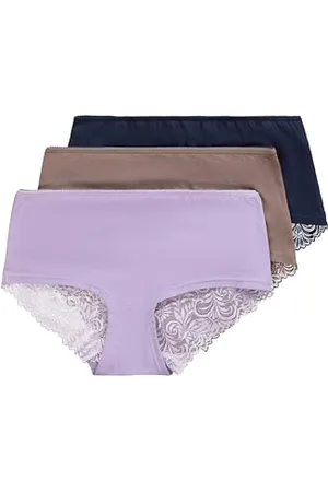 Ulla Popken Damen 3er, Hipster, Spitze Slip, , 62-64
