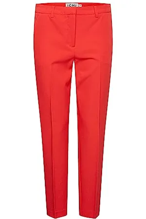 Ichi IHLEXI PA3 Damen Hose Stoffhose mit Stretch gerader Schnitt mit Elastikbund, Größe:42, Farbe: