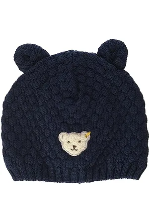 Steiff Baby Girls Bommel Beanie-Mütze, Navy, 39
