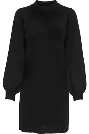 JDY Damen Strickkleid Loose fit hoch geschlossen voluminöse Ärmel kurz, Farben: , Größe:S