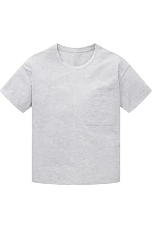TOM TAILOR Mädchen Kinder T-Shirt mit Brusttasche 1035126, Grau, 176
